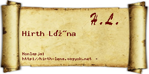 Hirth Léna névjegykártya
